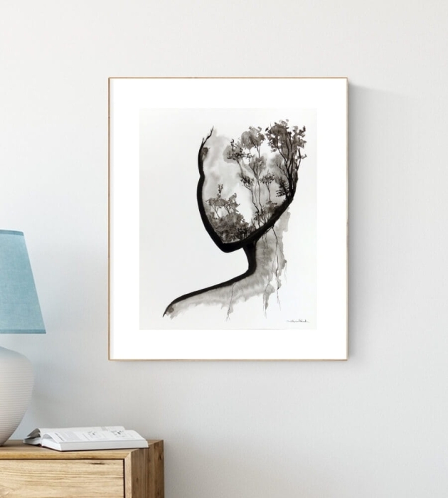 grafika 40 x 50 cm ręcznie malowana, nowoczesne obraz do salonu