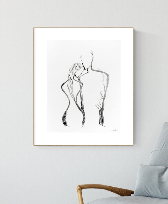 grafika 40 x 50 cm ręcznie malowana, nowoczesne obraz do salonu
