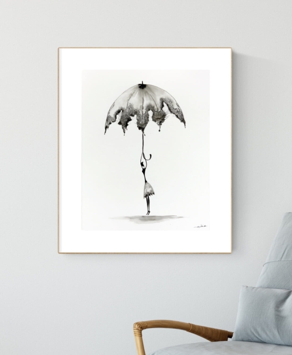 grafika 40 x 50 cm ręcznie malowana, nowoczesne obraz do salonu