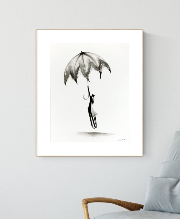 grafika 40 x 50 cm ręcznie malowana, nowoczesne obraz do salonu