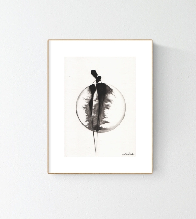 grafika 21/30 ręcznie malowana, abstrakcja  