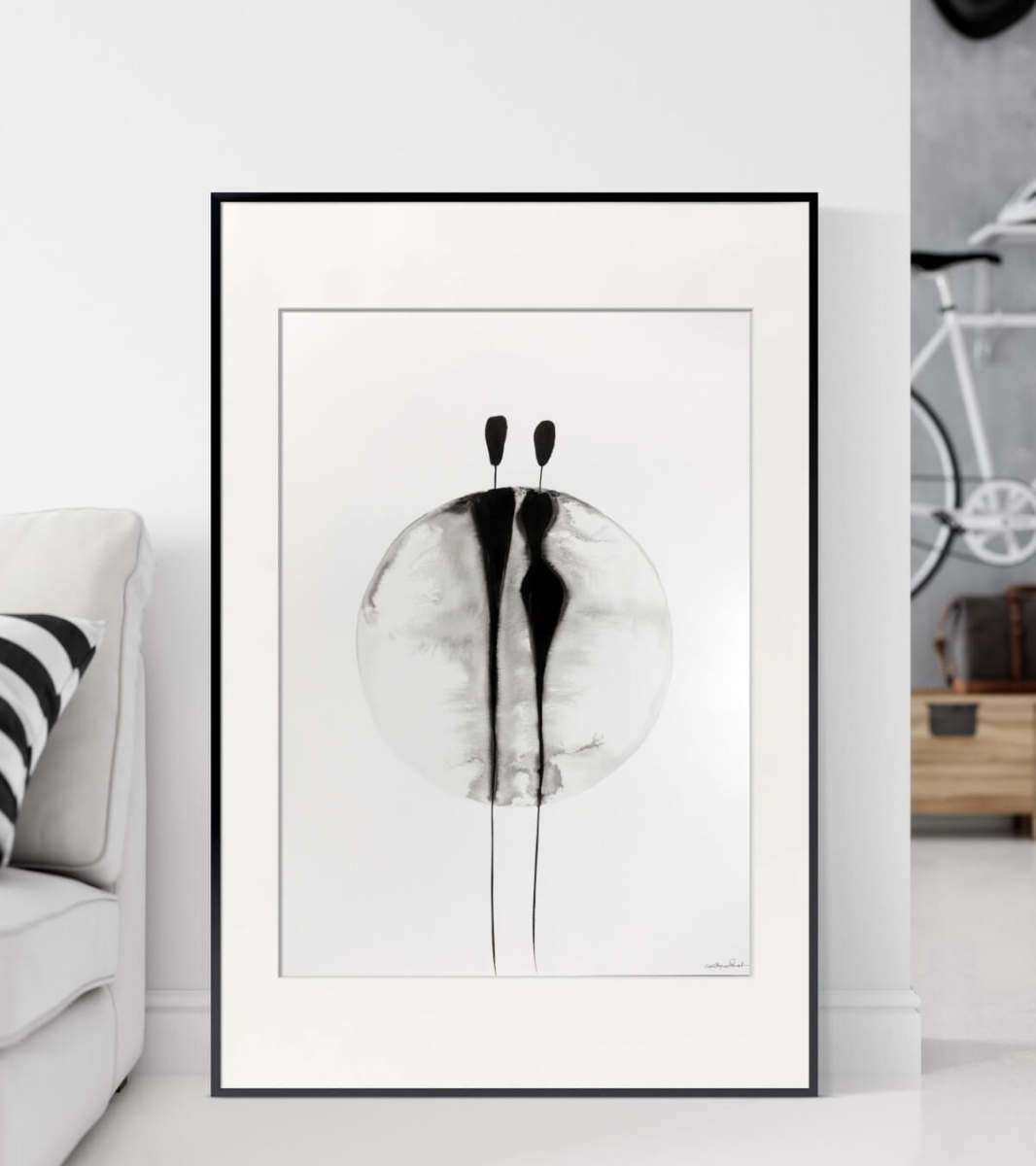 obraz czarno biały 50 x 70 cm, grafika do salonu