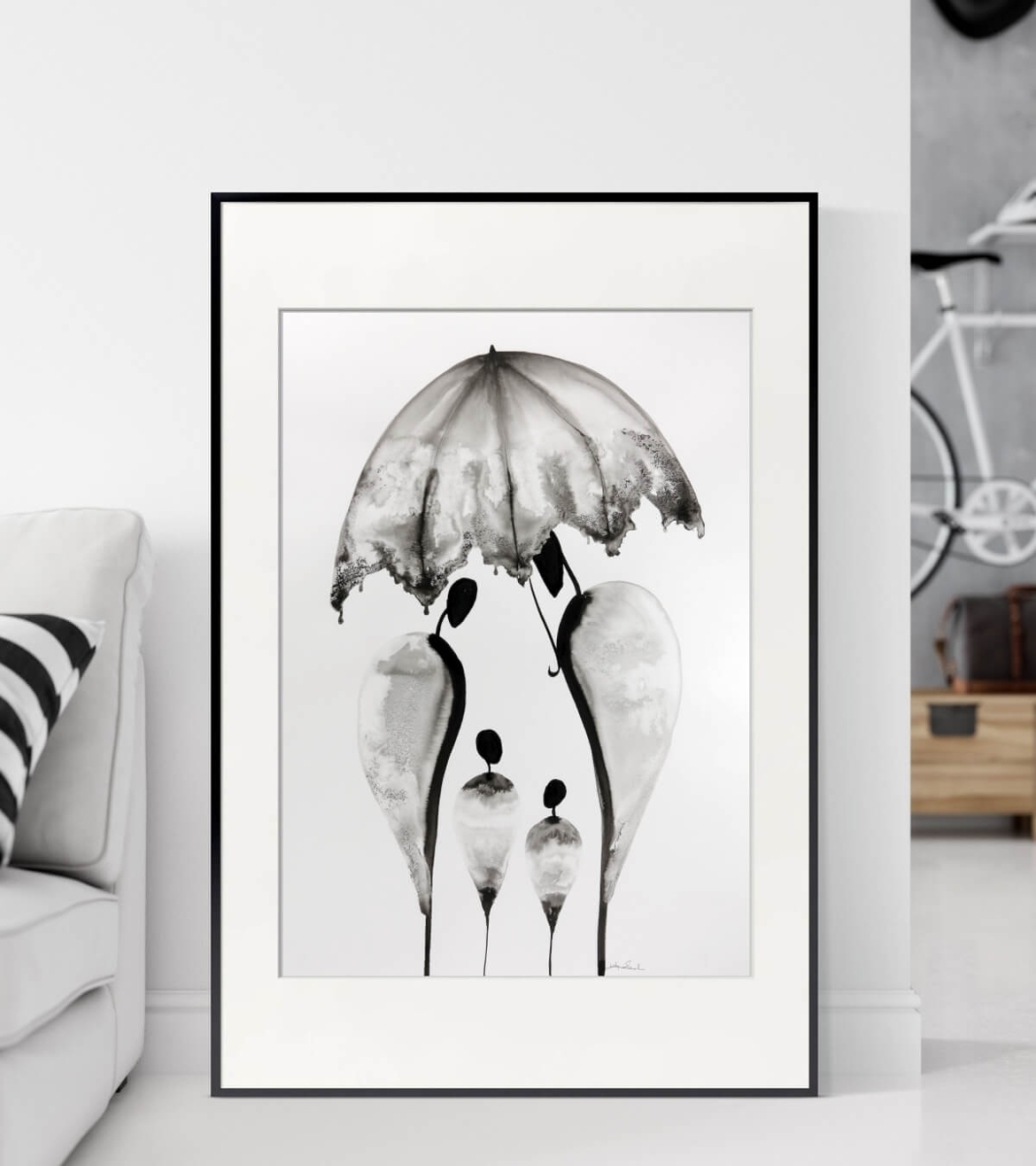 obraz czarno biały 50 x 70 cm, grafika do salonu