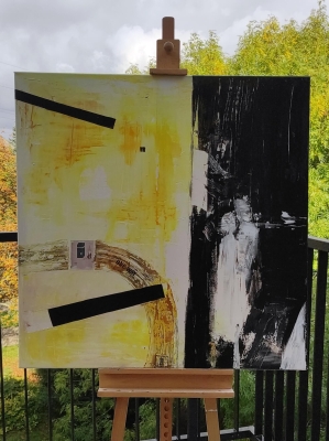 obraz 100 x 100 cm, duża abstrakcja na płótnie,
