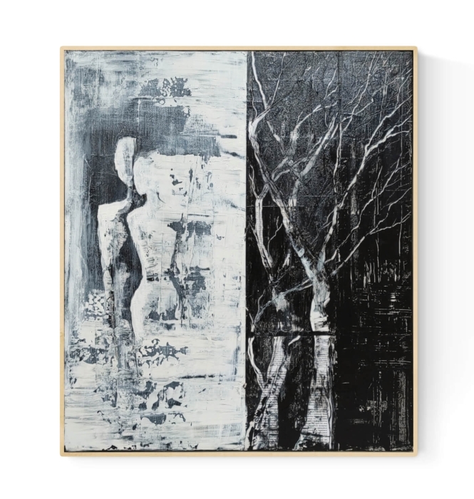 Abstrakcja, obraz w stylu industrial, loft,  70x80 cm obraz na płótnie w ramie