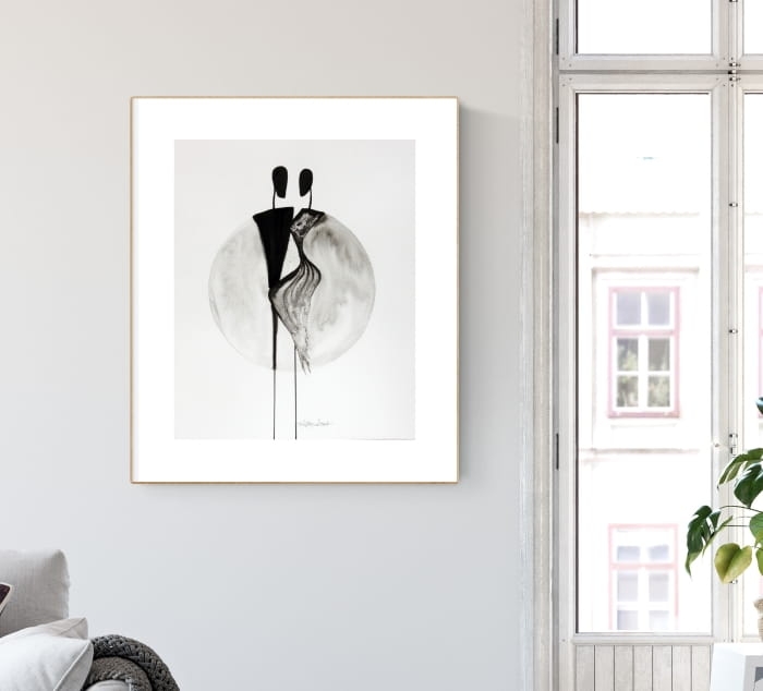 grafika 40x50cm wykonana ręcznie, abstrakcja