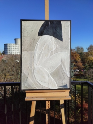 Elagancki obraz do salonu oryginalna abstrakcja na płótnie 50x70