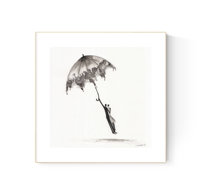 grafika 30/30 ręcznie malowana, abstrakcja