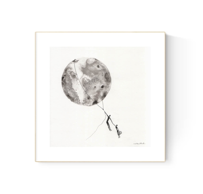 grafika 30/30 ręcznie malowana, abstrakcja