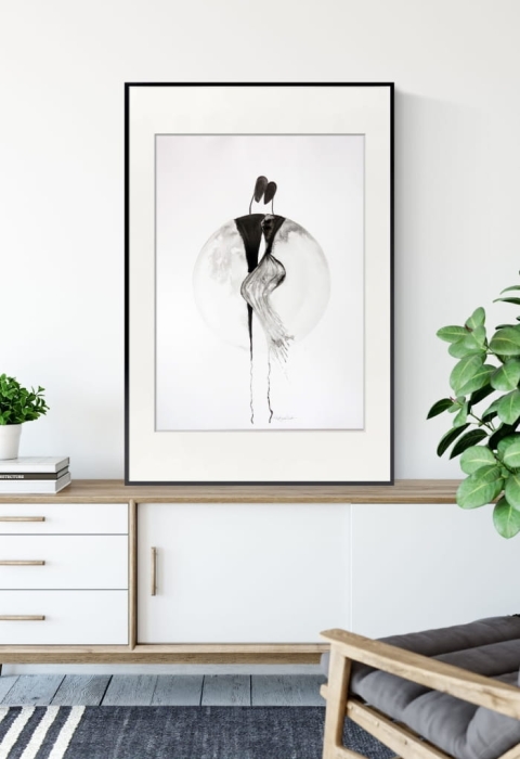 grafika 50x70cm wykonana ręcznie, abstrakcja
