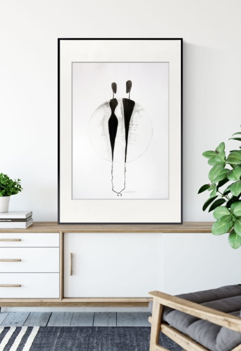 grafika 50x70cm wykonana ręcznie, abstrakcja