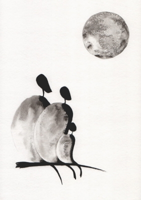 grafika 21/30 ręcznie malowana, abstrakcja