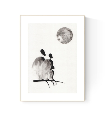 grafika 21/30 ręcznie malowana, abstrakcja