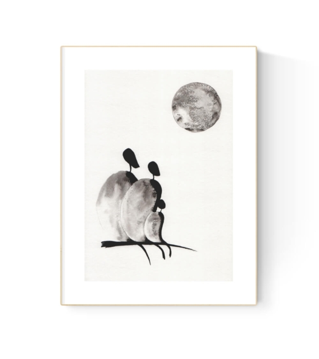 grafika 21/30 ręcznie malowana, abstrakcja