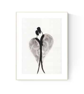 grafika 21/30 ręcznie malowana, abstrakcja