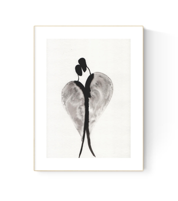 grafika 21/30 ręcznie malowana, abstrakcja