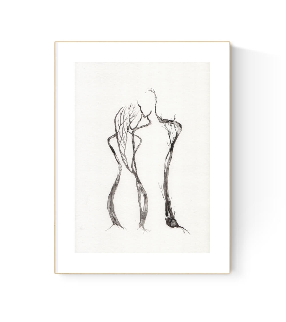 grafika 21/30 ręcznie malowana, abstrakcja