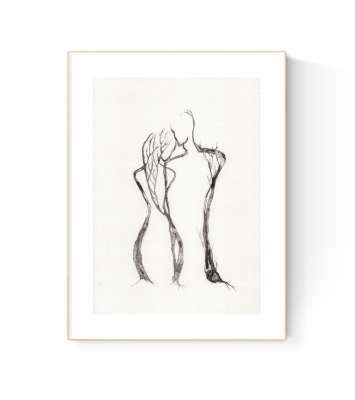 grafika 21/30 ręcznie malowana, abstrakcja