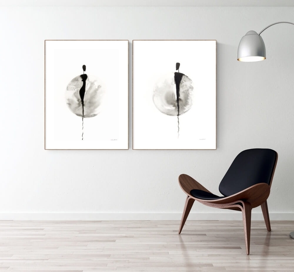 zestaw 2 obrazów 50 x 70 cm, minimalizm