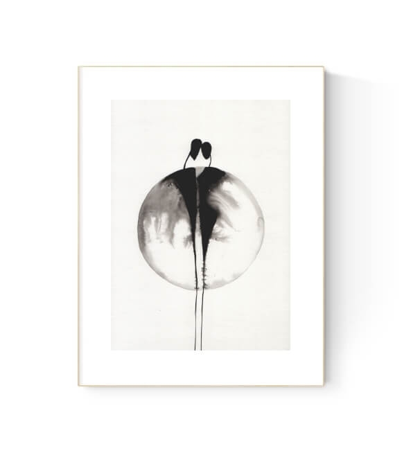 grafika 21/30 ręcznie malowana, abstrakcja