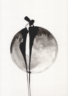 grafika 21/30 ręcznie malowana, abstrakcja