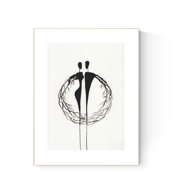 grafika 21/30 ręcznie malowana, abstrakcja