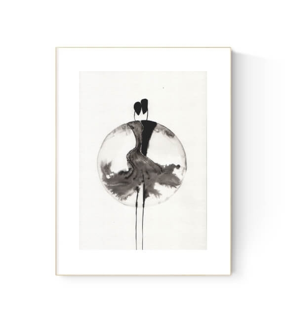 grafika 21/30 ręcznie malowana, abstrakcja