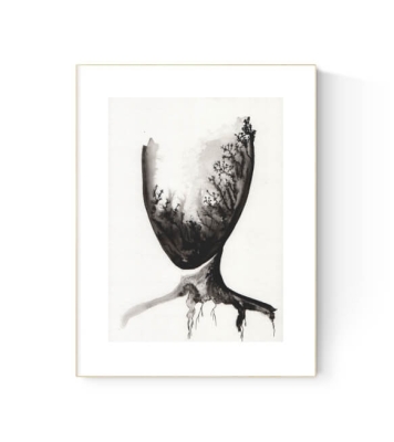grafika 21/30 ręcznie malowana, abstrakcja