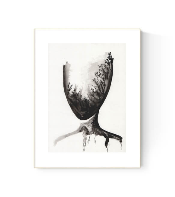 grafika 21/30 ręcznie malowana, abstrakcja