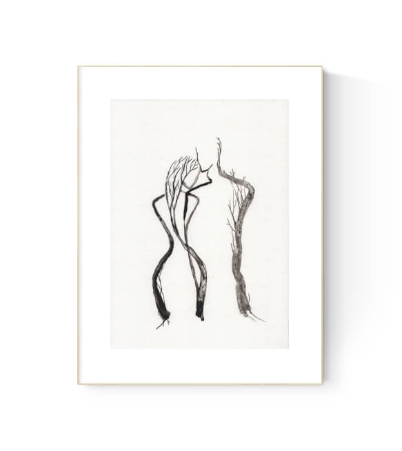 grafika 21/30 ręcznie malowana, abstrakcja