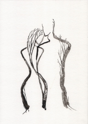 grafika 21/30 ręcznie malowana, abstrakcja