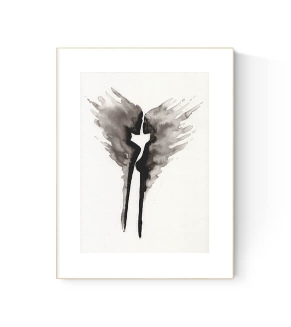 grafika 21/30 ręcznie malowana, abstrakcja