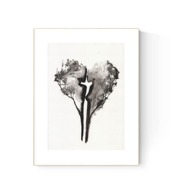 grafika 21/30 ręcznie malowana, abstrakcja