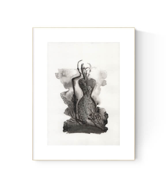 grafika 21/30 ręcznie malowana, abstrakcja