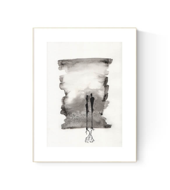 grafika 21/30 ręcznie malowana, abstrakcja