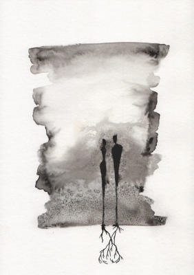 grafika 21/30 ręcznie malowana, abstrakcja