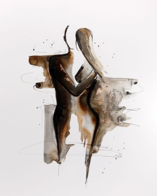 zestaw 3 grafik 40x50, styl skandynawski, abstrakcja kobieta