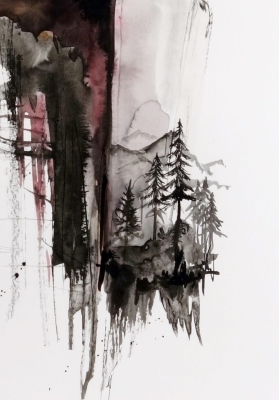 zestaw 3 grafik 40x50, styl skandynawski, abstrakcja kobieta