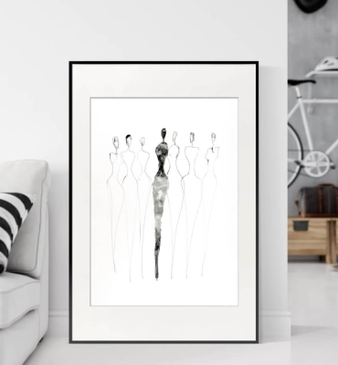 nowoczesne obrazy czarno-białe 50/70 abstrakcja