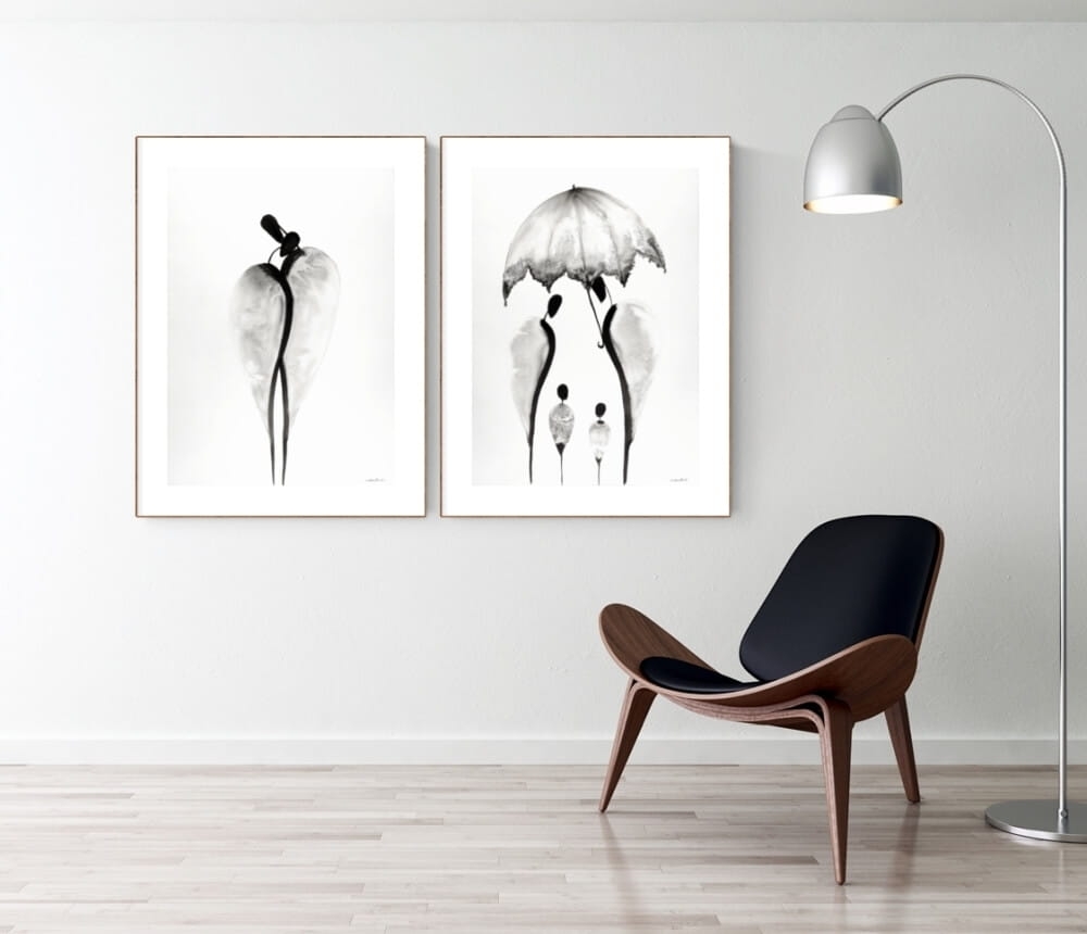 zestaw 2 obrazów 50 x 70 cm, minimalizm