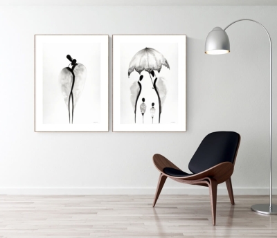 zestaw 2 obrazów 50 x 70 cm, minimalizm
