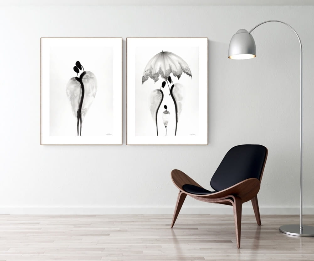 zestaw 2 obrazów 50 x 70 cm, minimalizm