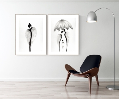 zestaw 2 obrazów 50 x 70 cm, minimalizm