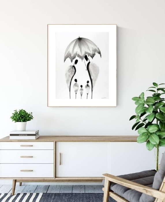 grafika 40 x 50 cm ręcznie malowana, nowoczesne obraz do salonu 