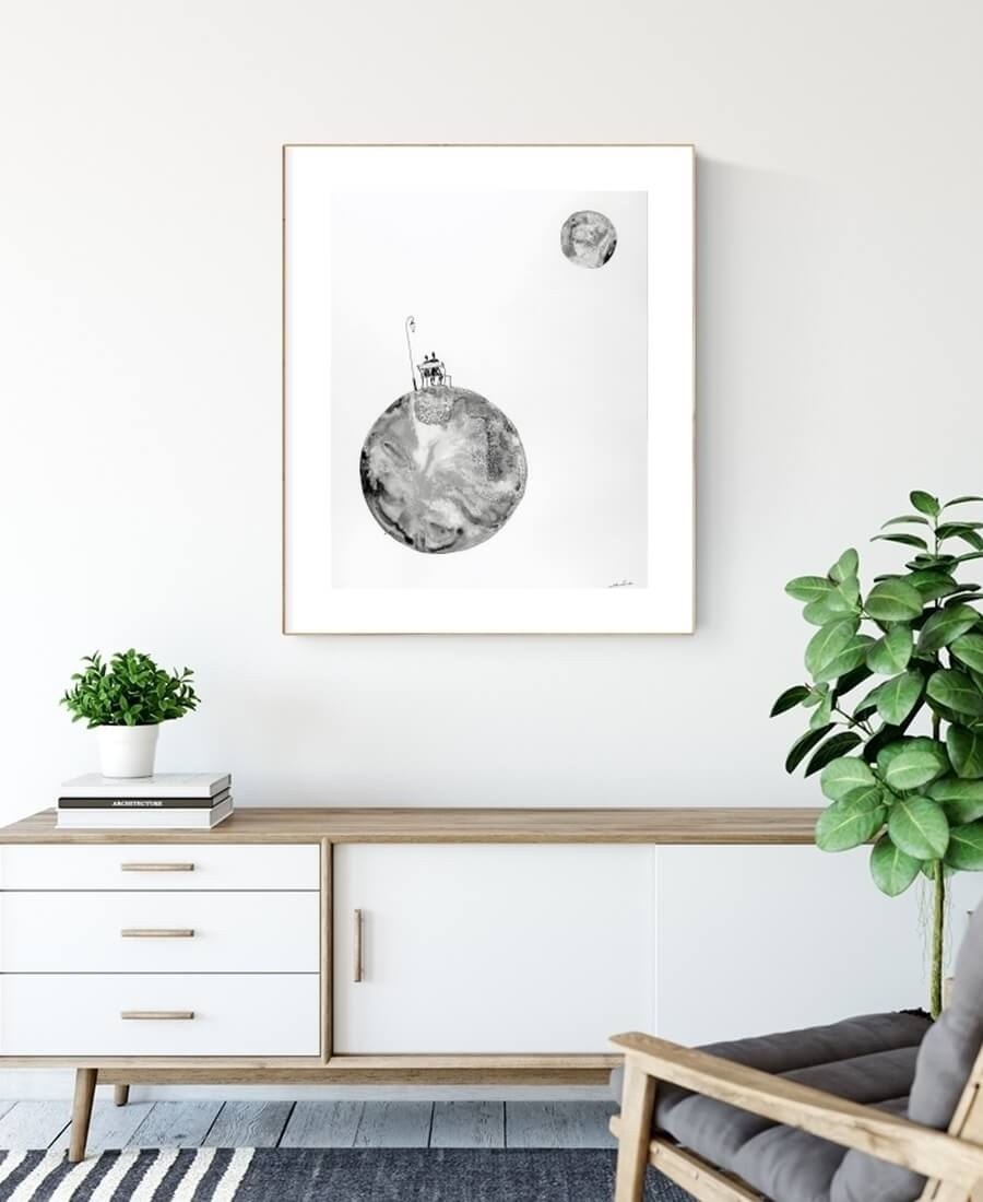 grafika 40 x 50 cm ręcznie malowana, nowoczesne obraz do salonu