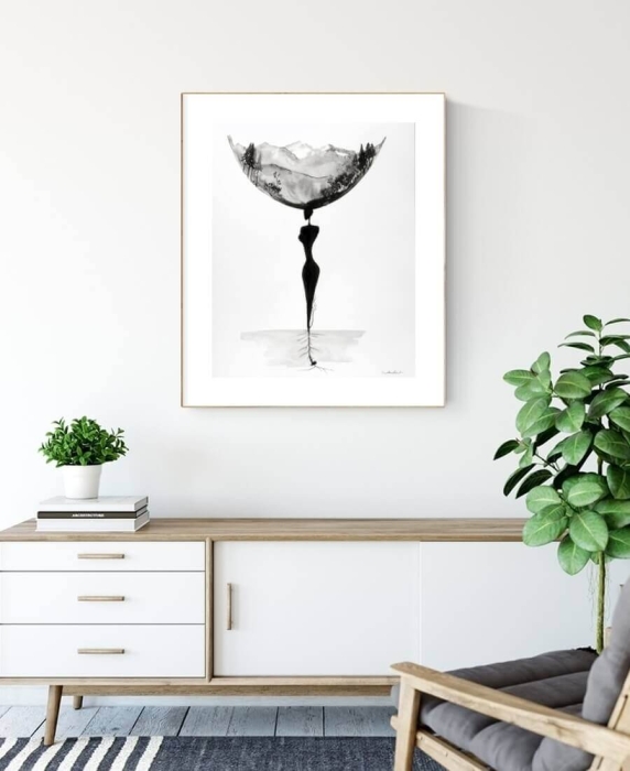 grafika 40 x 50 cm ręcznie malowana, nowoczesne obraz do salonu  