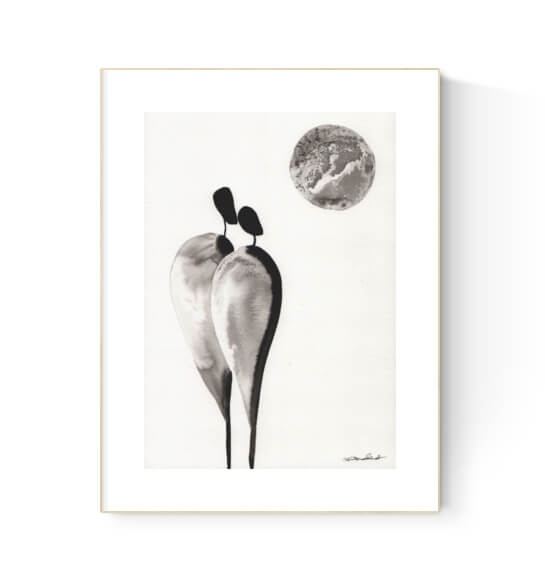 grafika 21/30 ręcznie malowana, abstrakcja