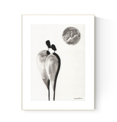 grafika 21/30 ręcznie malowana, abstrakcja