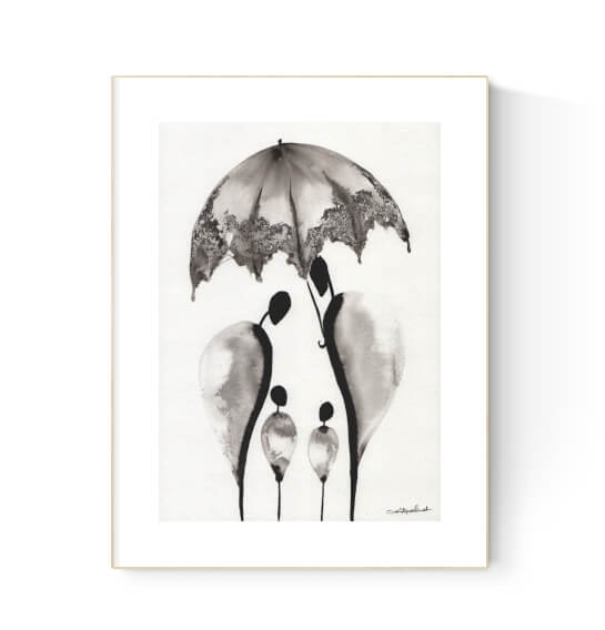 grafika 21/30 ręcznie malowana, abstrakcja