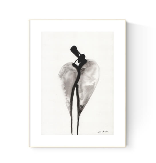 grafika 21/30 ręcznie malowana, abstrakcja  